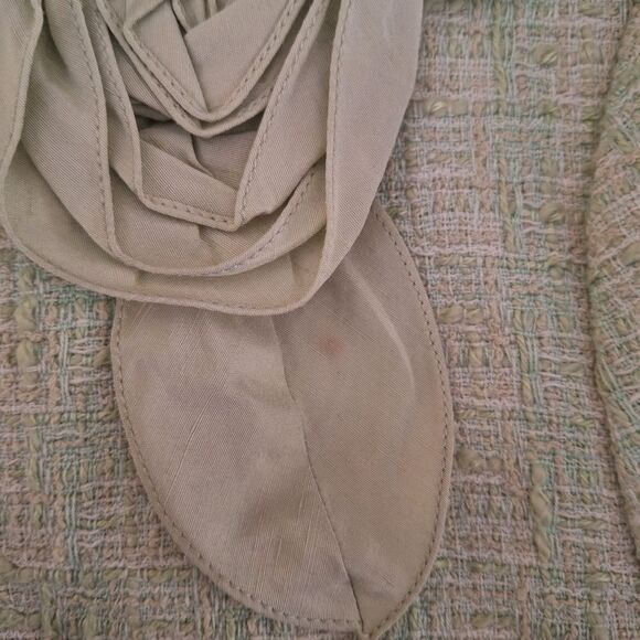 Teri Jon Rickie Freeman Womens Ruffle Tweed Blazer Coquette Distressed Size 12 - Picture 12 of 13